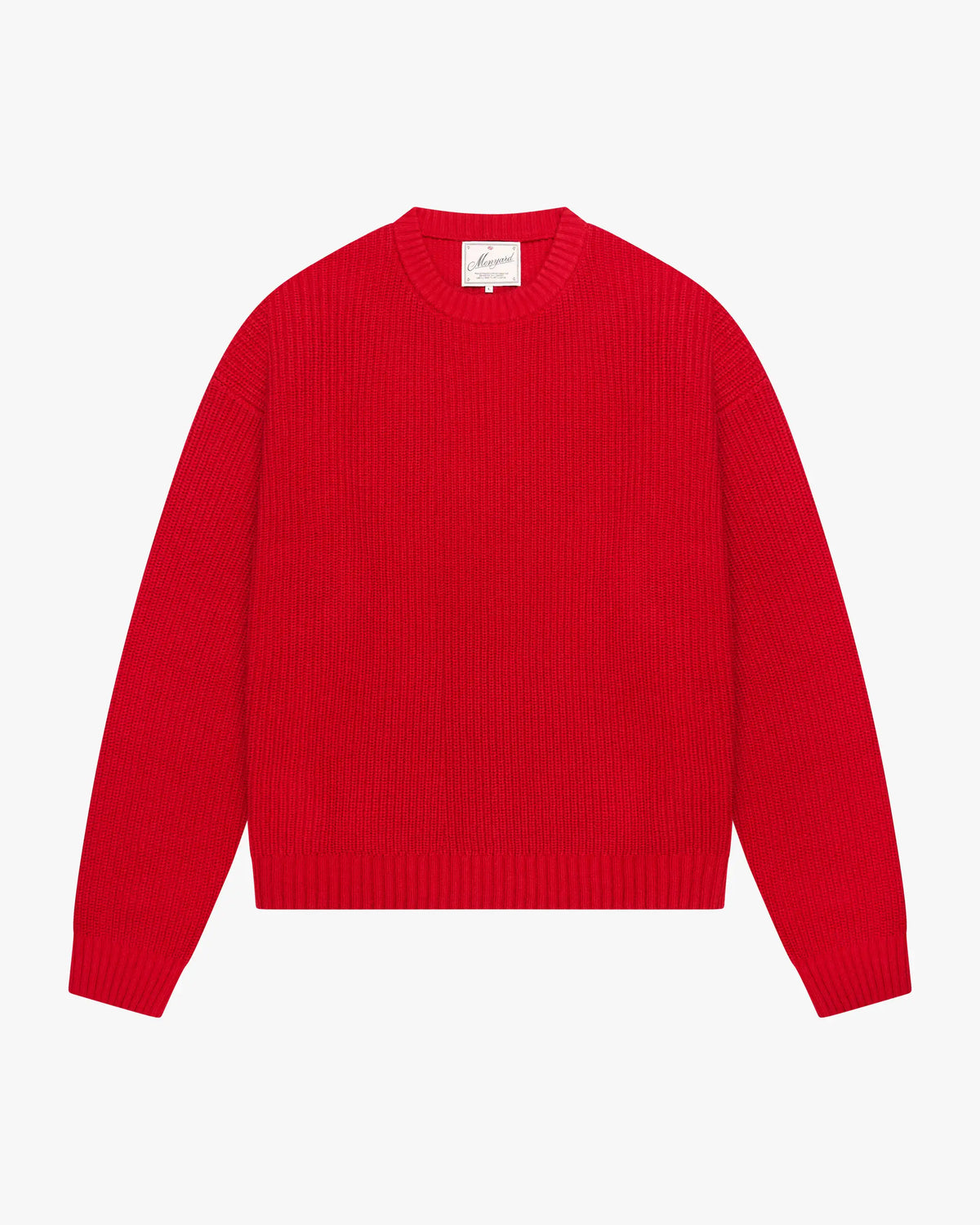 Naval Knitted Cotton Sweater | Red flatlay