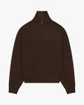 Sontuso Knitted Half-Zip Sweater | Dark Brown